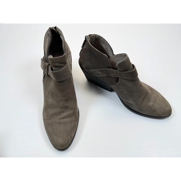 Eileen Fisher Ives Tumbled Nubuck Bootie Women 10 EUC Zip Closure Leather Ankle - Picture 2 of 11